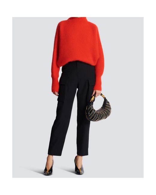 Balmain Black Grain De Poudre Cargo Pants