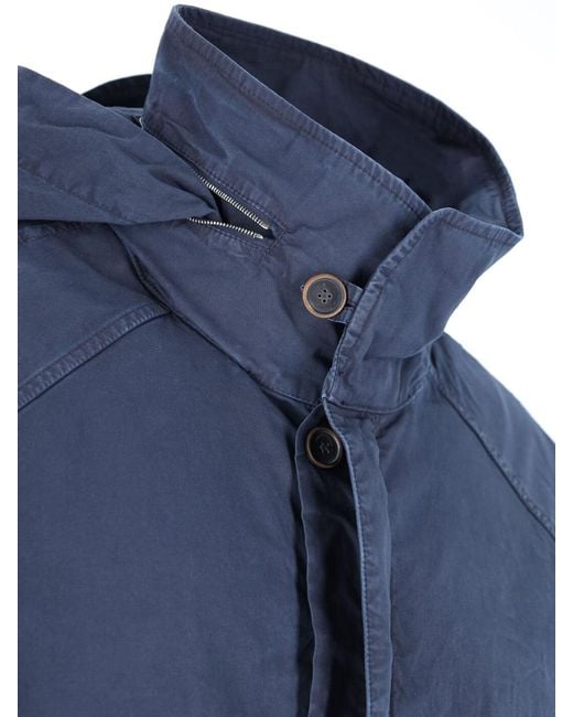 RANRA Blue Zip Pocket Hooded Jacket for men
