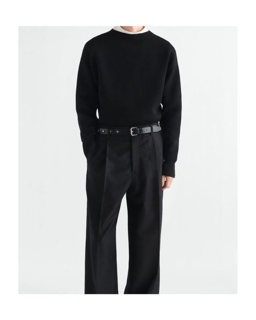 Lemaire Black Boat-Neck Sweater for men