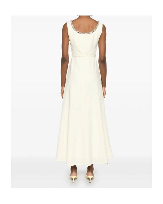 Roland Mouret White Embellished Maxi Dress