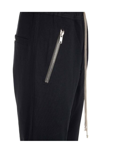Rick Owens Black Drawstring-Fastening Waistband Track Pants for men
