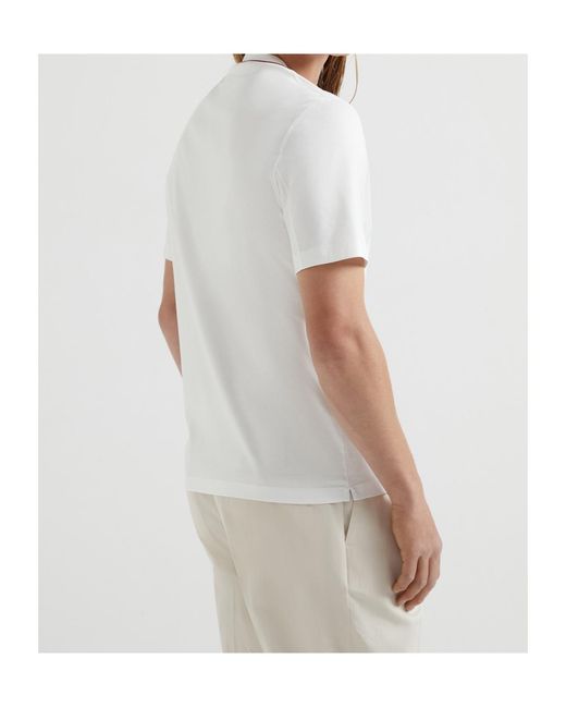Brunello Cucinelli White Cotton T-Shirt for men