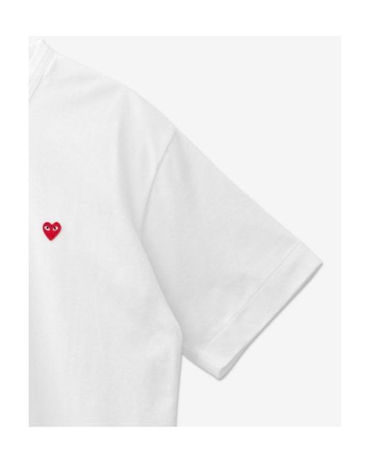 COMME DES GARÇONS PLAY White Embroidered Logo T-Shirt for men