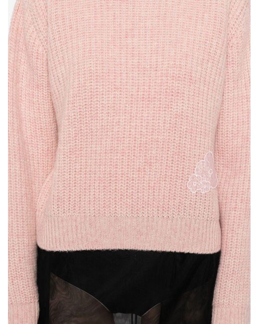 CECILIE BAHNSEN Pink Floral Knit Pullover