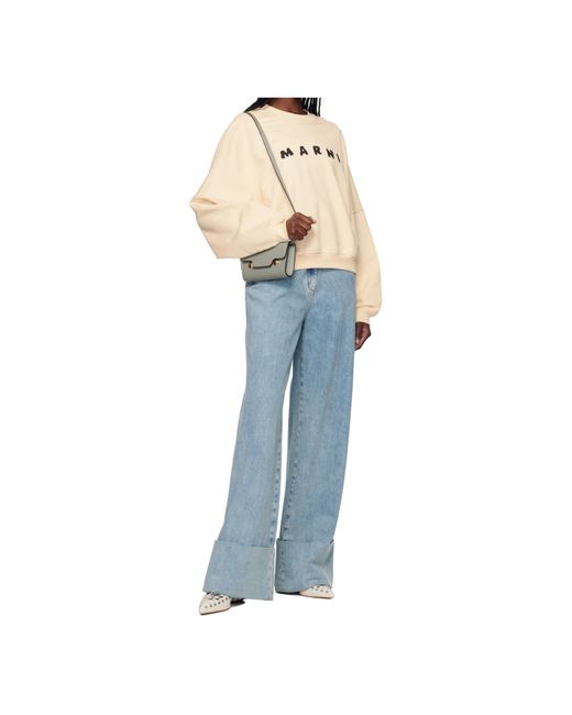 Marni Gray Leather Cossbody Bag