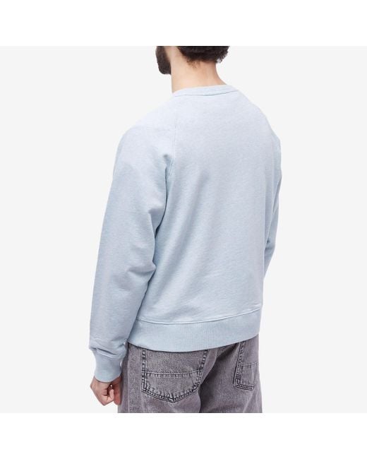 Maison Kitsuné Blue Maison Kitsuné Fox Embroidered Crewneck Sweatshirt
