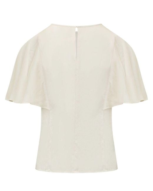 MICHAEL Michael Kors White Cape Sleeve Top