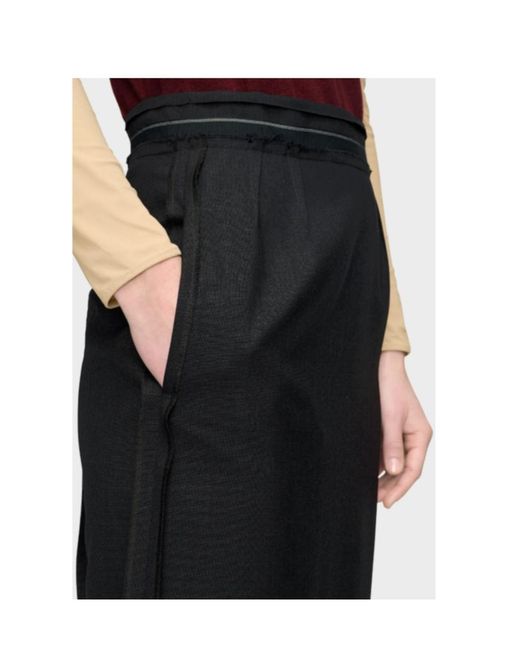 Maison Margiela Black Raw-Edge Midi Skirt