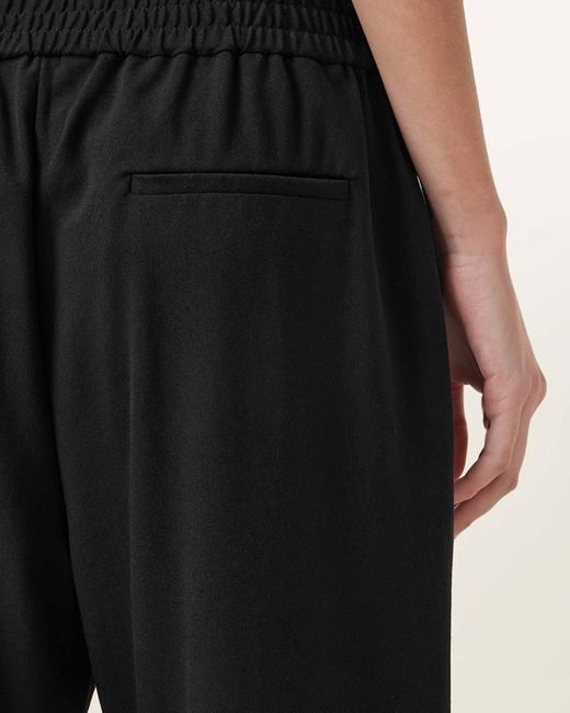 AllSaints Black Aleida Pleated Trousers