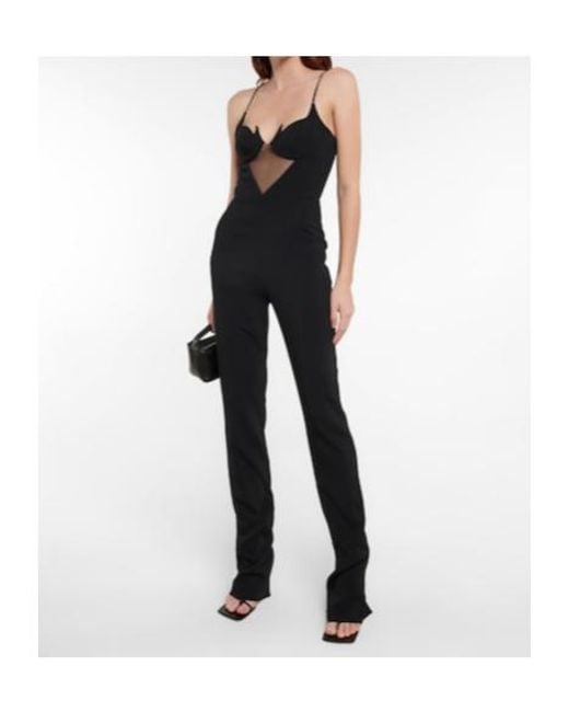David Koma Multicolor Mesh-Panel Jumpsuit