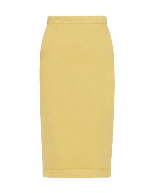 Max Mara Yellow High Waisted Midi Skirt