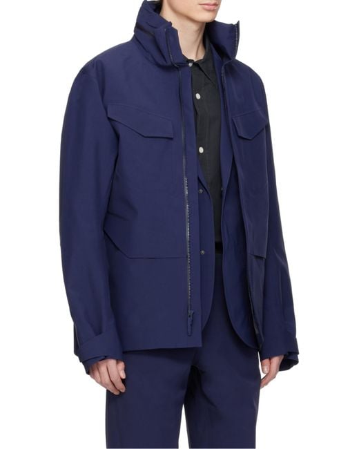 Veilance Blue Flap Pocket Casual Jacket for men