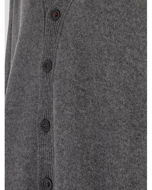 Maison Margiela Gray Buttoned Knitted Cardigan for men