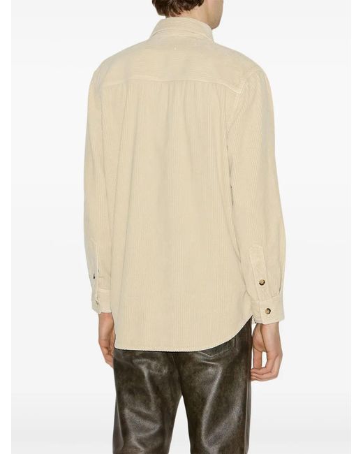 Isabel Marant Natural Nario Buttoned Corduroy Shirt for men