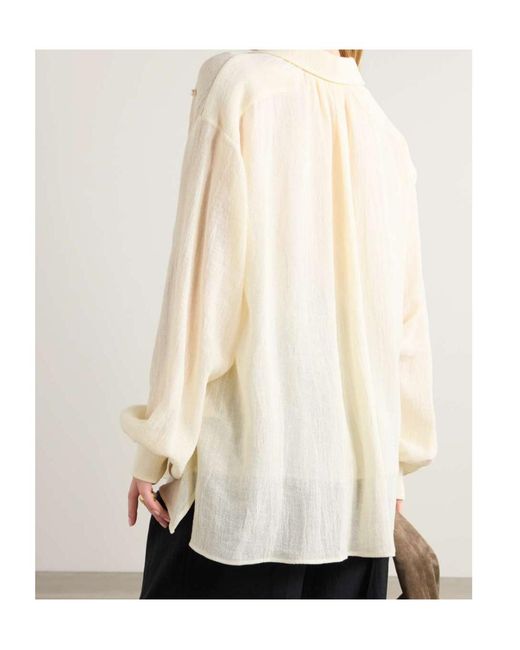 Jil Sander Natural Long-Sleeved Blouse