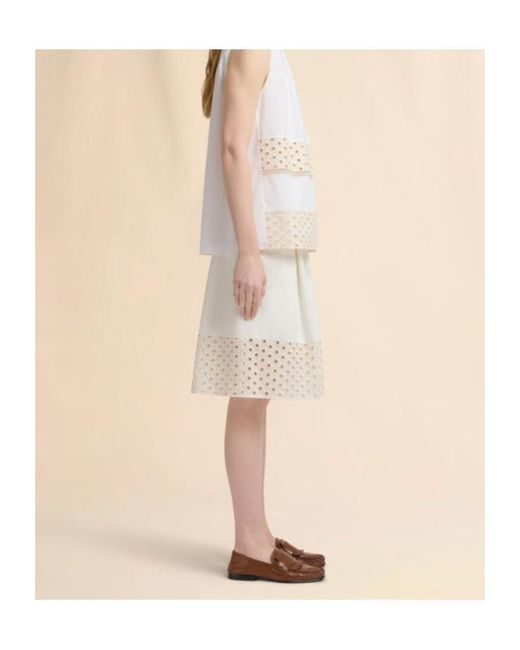 Marni White Broderie Hem Bermuda Shorts