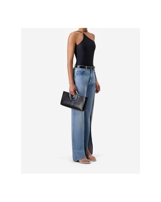Coperni Blue One Shoulder Asymmetric Swimsuit