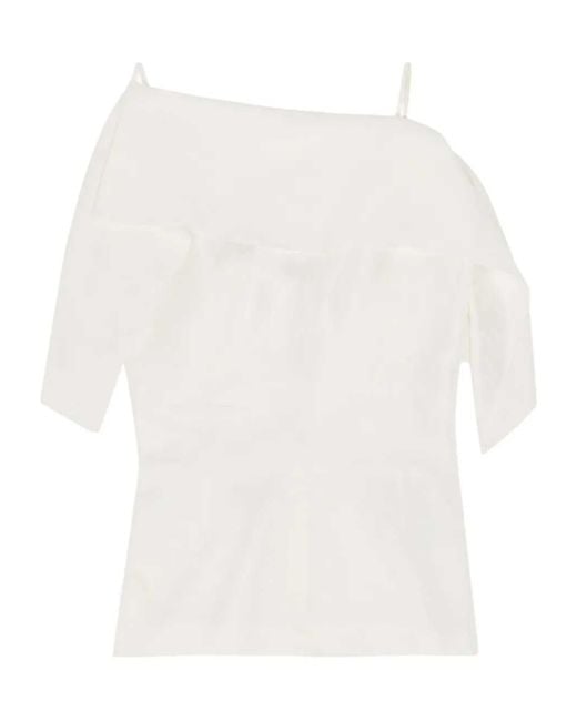 MM6 by Maison Margiela White Thin-Strapped Tank Top
