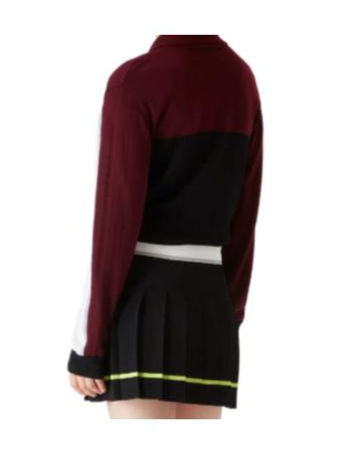 Casablanca Black Striped Oversized Long Sleeved Polo Shirt