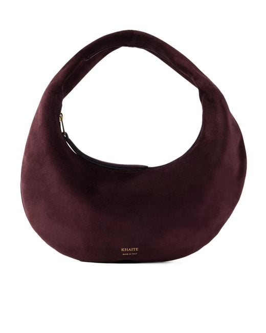 Khaite Blue Olivia Mini Suede Shoulder Bag