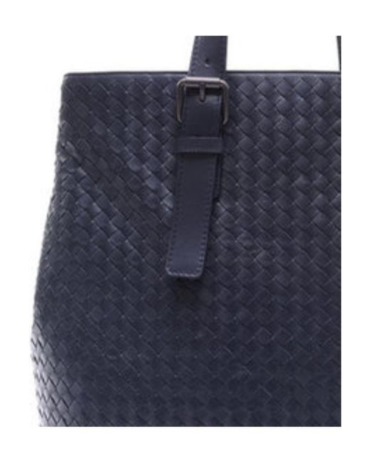 Bottega Veneta Blue Knitted Detail Handbag for men