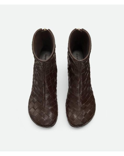 Bottega Veneta Brown Intrecciato Ankle Boots