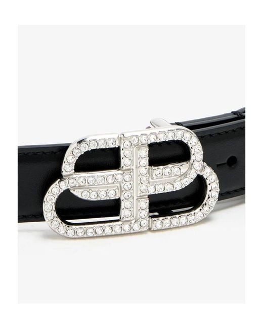 Balenciaga Black Bb Thin Belt