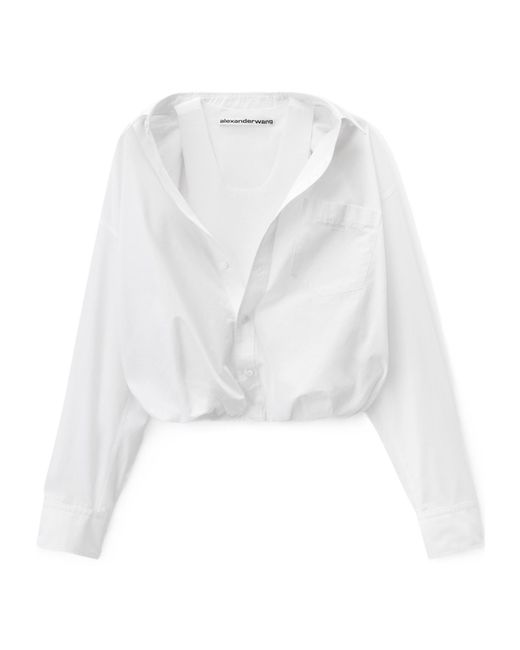 Alexander Wang White Gathered Button Down Shirt With Tank