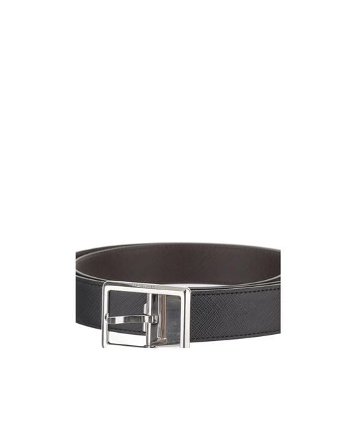 Montblanc White Reversible Leather Belt for men