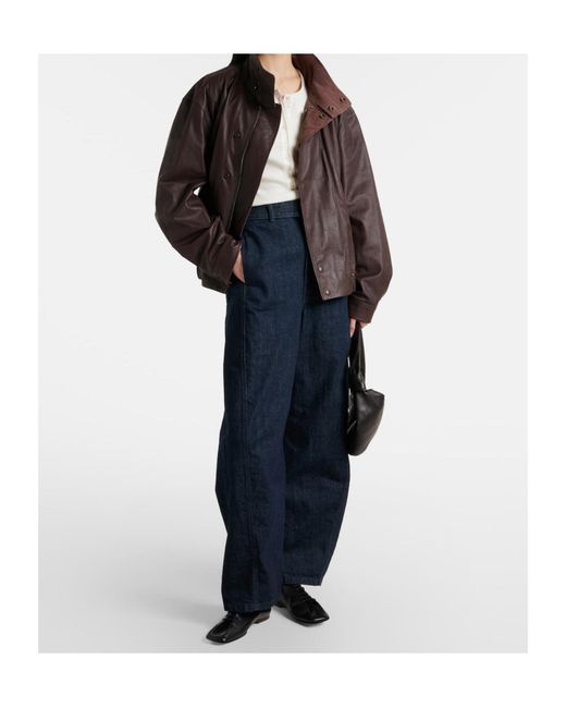 Lemaire Brown Leather Blouson Jacket