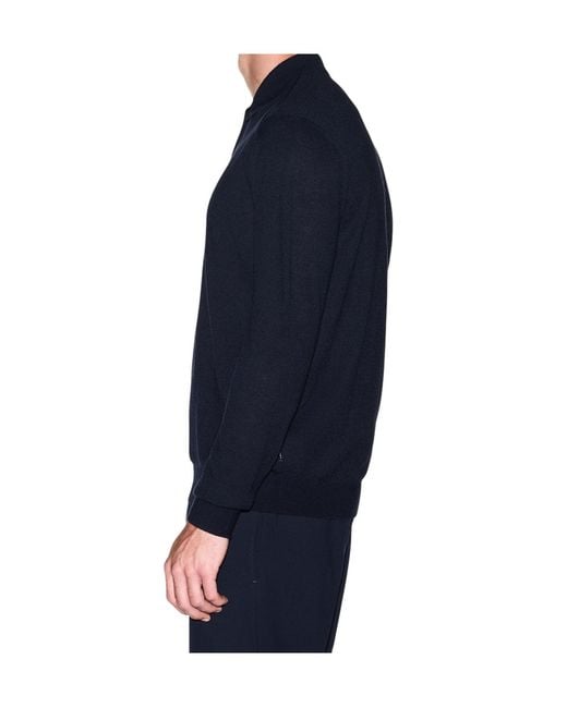 ARMANI EXCHANGE Blue Regular Fit Knit Polo for men