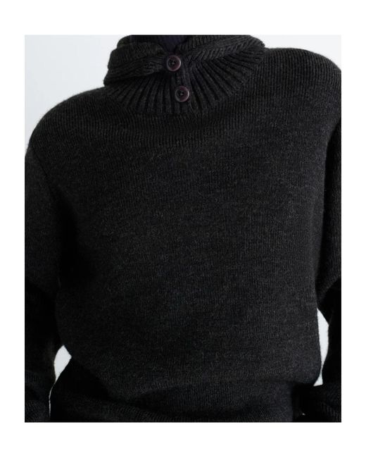Lemaire Black Ribbed Hooded Jumper