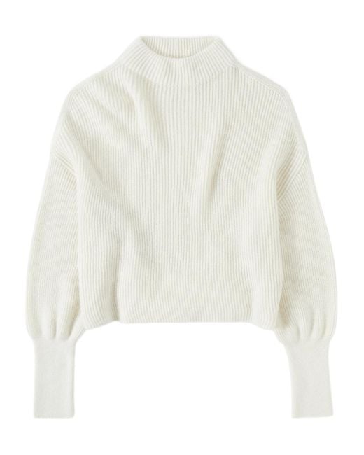 Closed White Crew-Neck Ribbed Jumper
