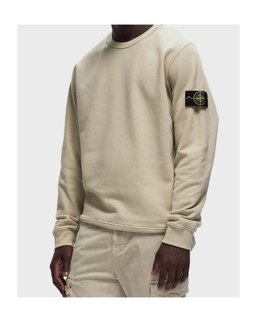 Stone Island Natural Compass Patch Crewneck Sweatshirt for men