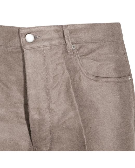 Rick Owens Gray Five-Pocket Straight-Leg Pants for men