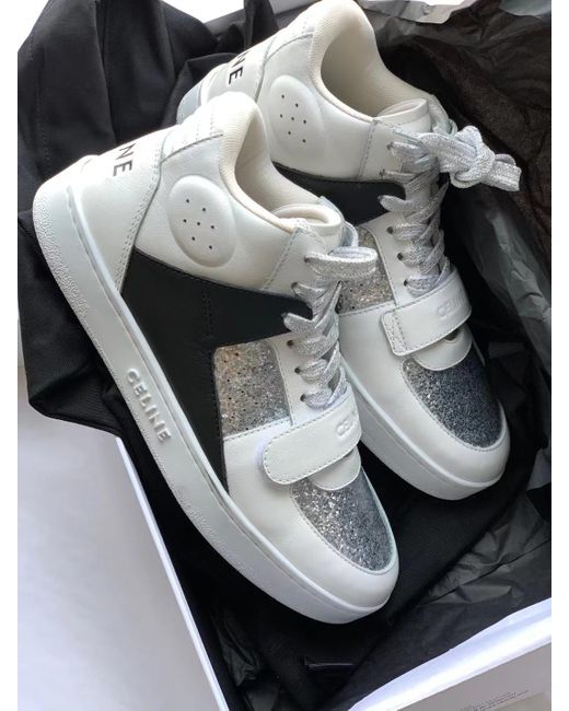 Céline White Ct-02 Mid Sneaker With Scratch