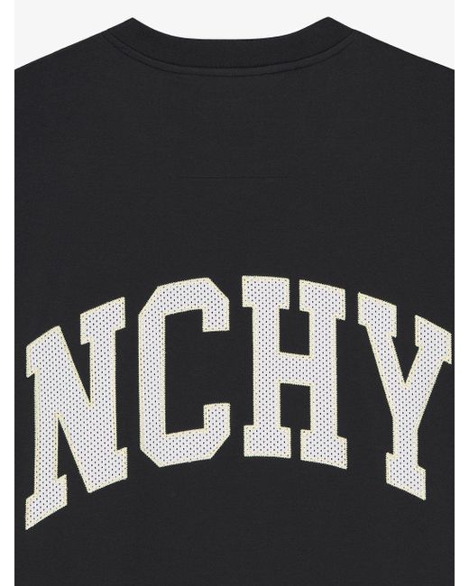 Givenchy Black 4G Embroidered Crewneck T-Shirt for men