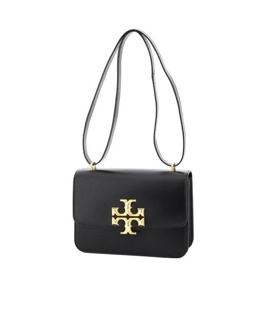 Tory Burch Black Eleanor Logo Plaque Shoulder Bag