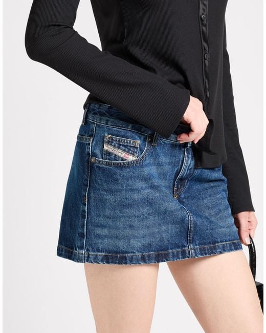 DIESEL Blue Denim Midi Skirt