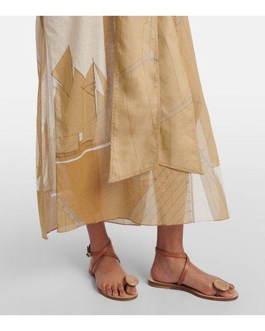 Johanna Ortiz Natural Aqua Cruiser Cotton Voile Kaftan
