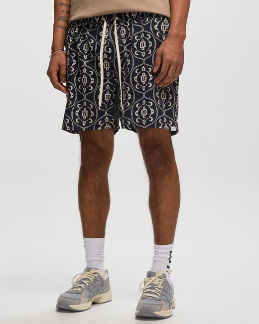 Les Deux Black Pattern Printed Swimming Trunks for men