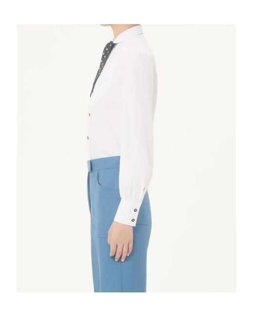 Valentino White Plusdepois-Tie Button-Up Top