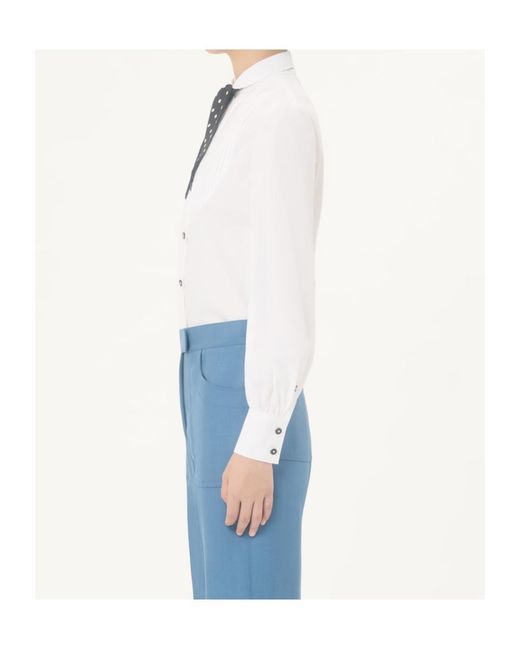 Valentino White Plusdepois-Tie Button-Up Top