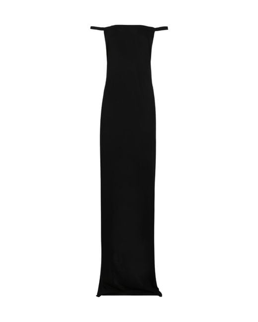 Rick Owens Black Temple Gown Draped Maxi Dress