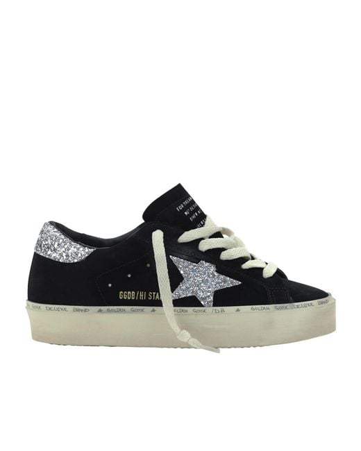 Golden Goose Deluxe Brand Black Hi Star Glittered Sneakers