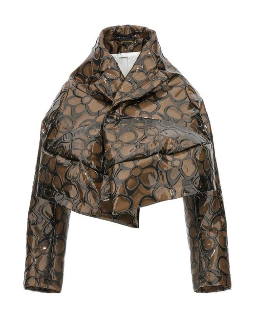 Comme des Garçons Brown Floral Pvc Cropped Jacket