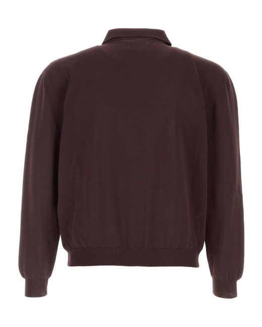 Magliano Brown Polina Classic Long-Sleeve Polo Shirt for men