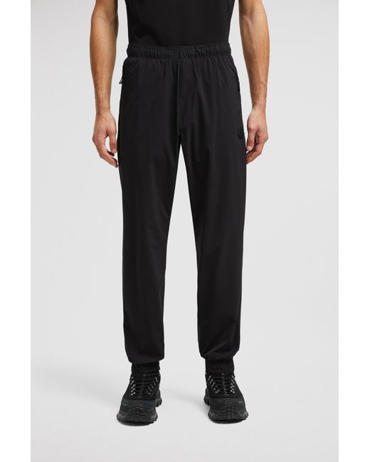 Moncler Black Logo Patch Cuffed Pants for men