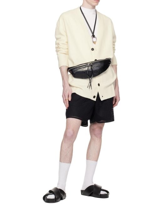 Jil Sander Black Crossover-Strap Padded Sandals for men