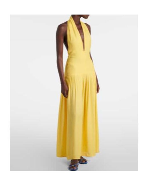 Proenza Schouler Yellow Tala Halterneck Georgette Maxi Dress